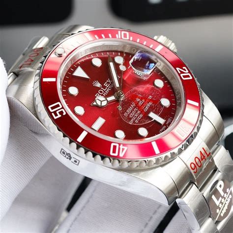 red rolex face|Rolex red face submariner.